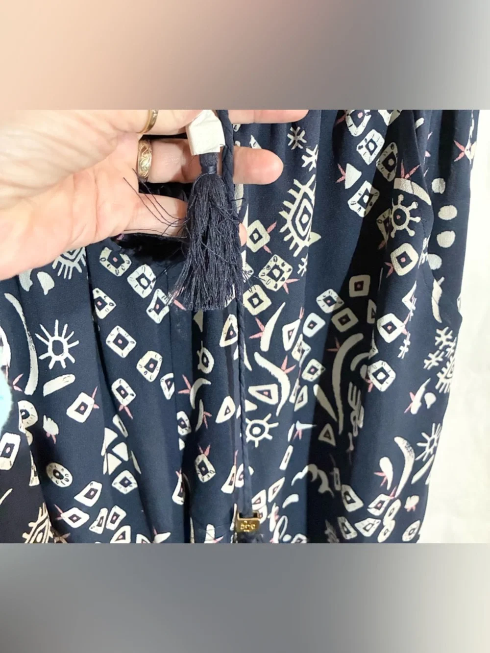 Tory Burch Ethnic Jumpsuit Sz XS Pockets Adjust Straps 1Pc whymsy Fairycore